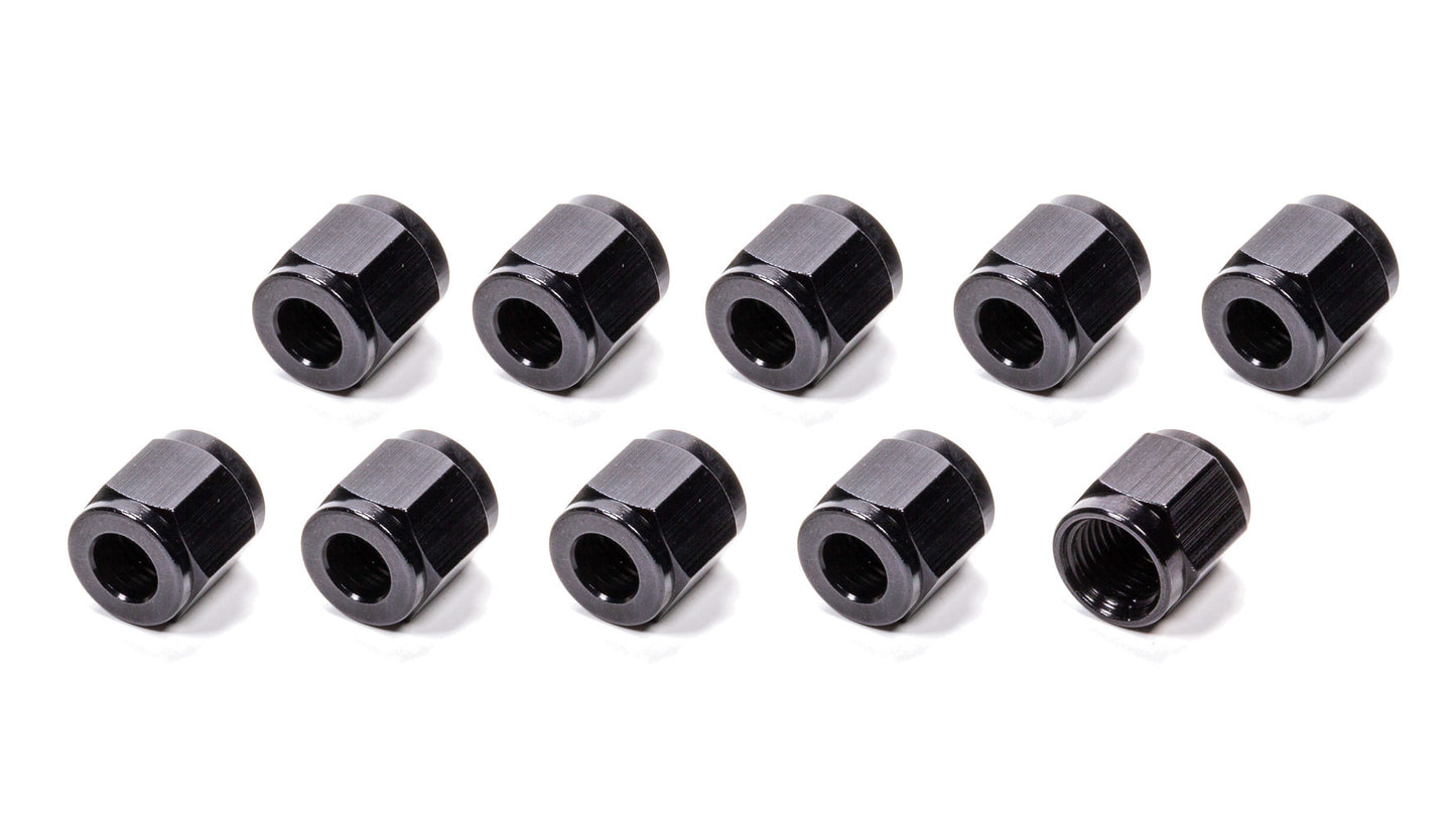 #4 Aluminum Tube Nuts (10pk) Black