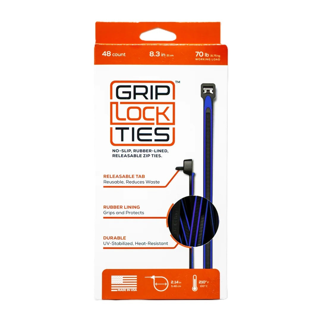 Zip Ties 8in Releasable Black / Blue 48pk