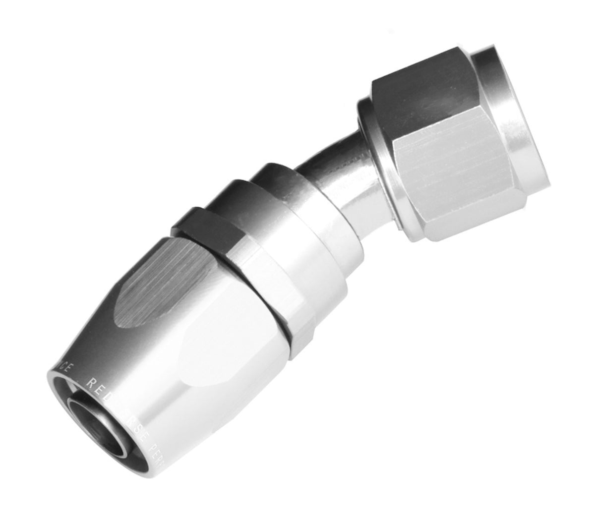6AN 30 Degree Female Aluminum Hose End Clear