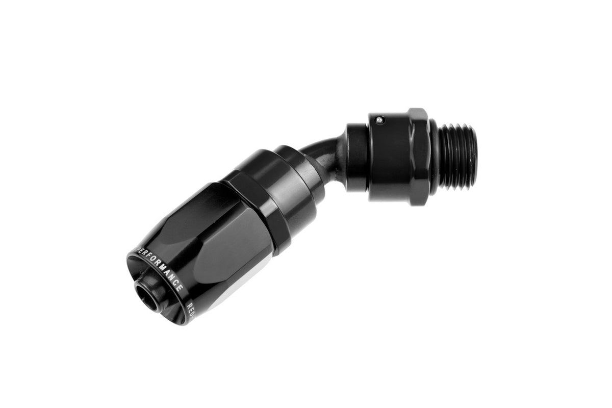 12AN 45 Degree Hose End 12AN ORB Male End Black