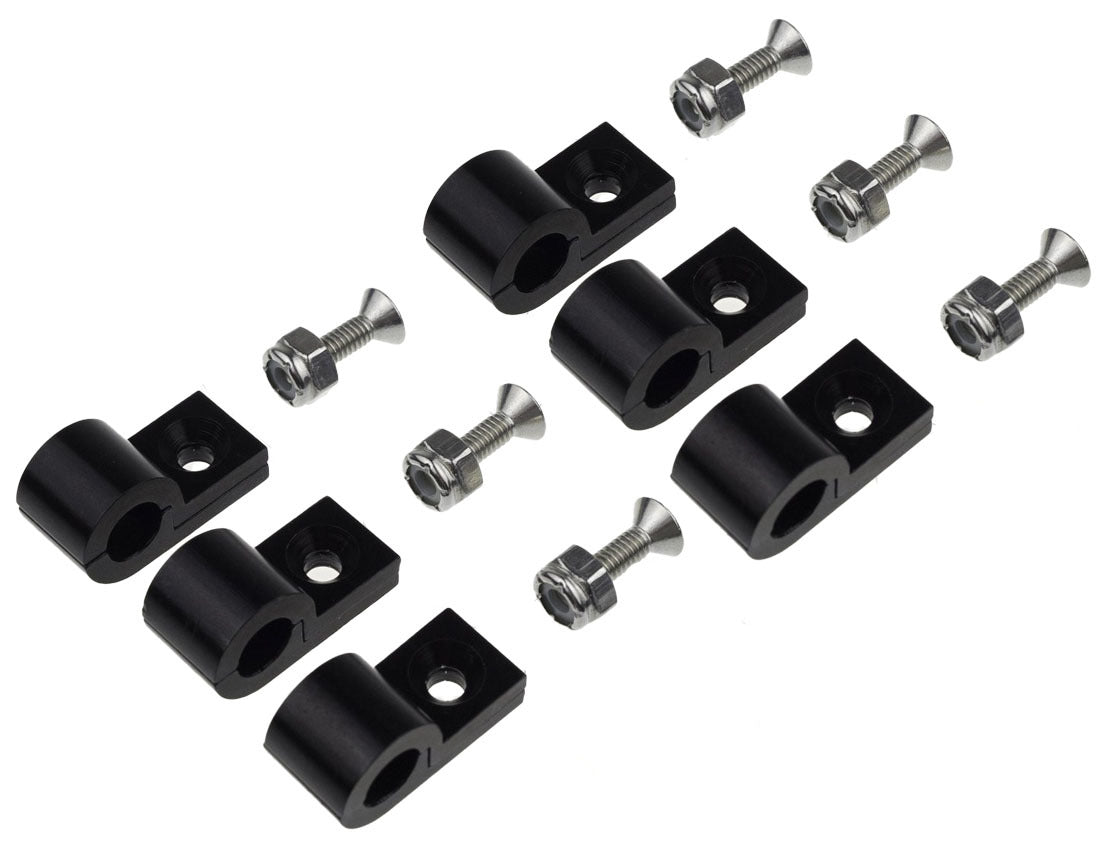1/4in Black Aluminum Line Clamps 6/pkg