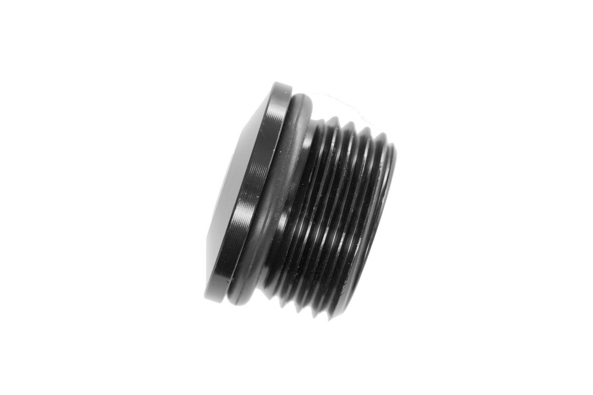 8AN O-Ring Port Plug Black Low Profile