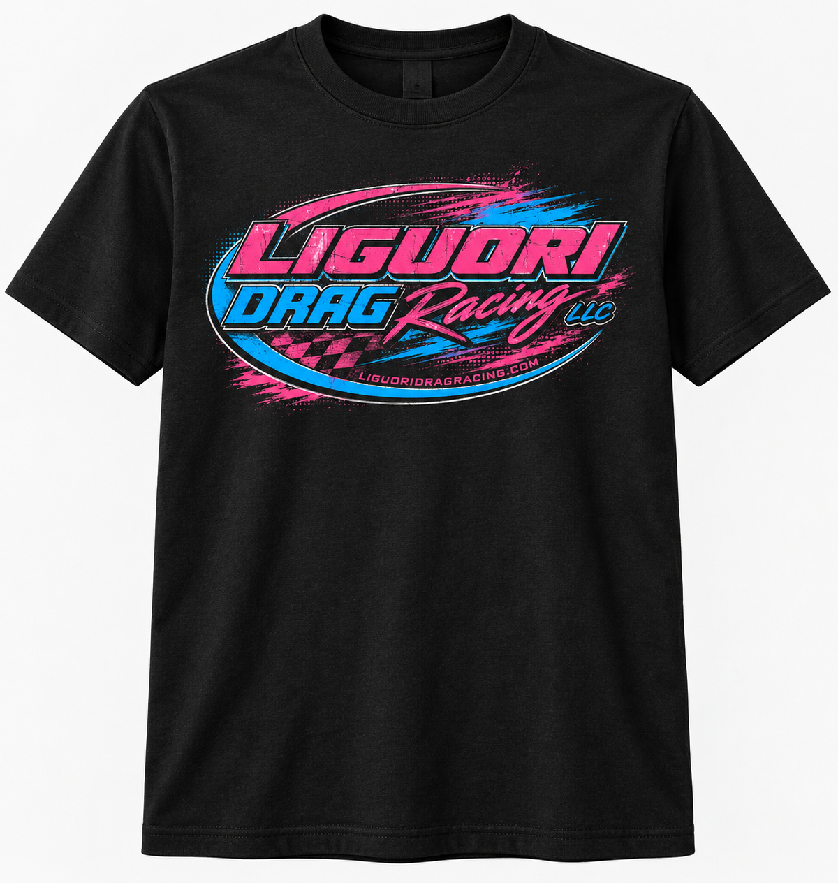 Liguori Drag Racing Pink & Blue T-Shirt