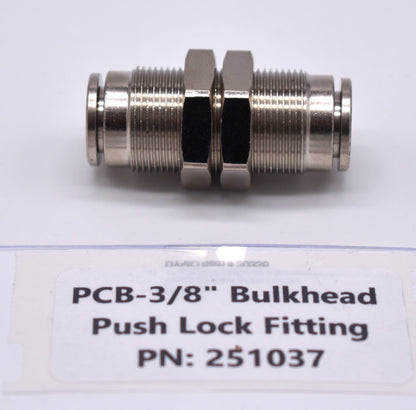 PCB-3/8" Bulkhead Push Lock Fitting PN: 251037