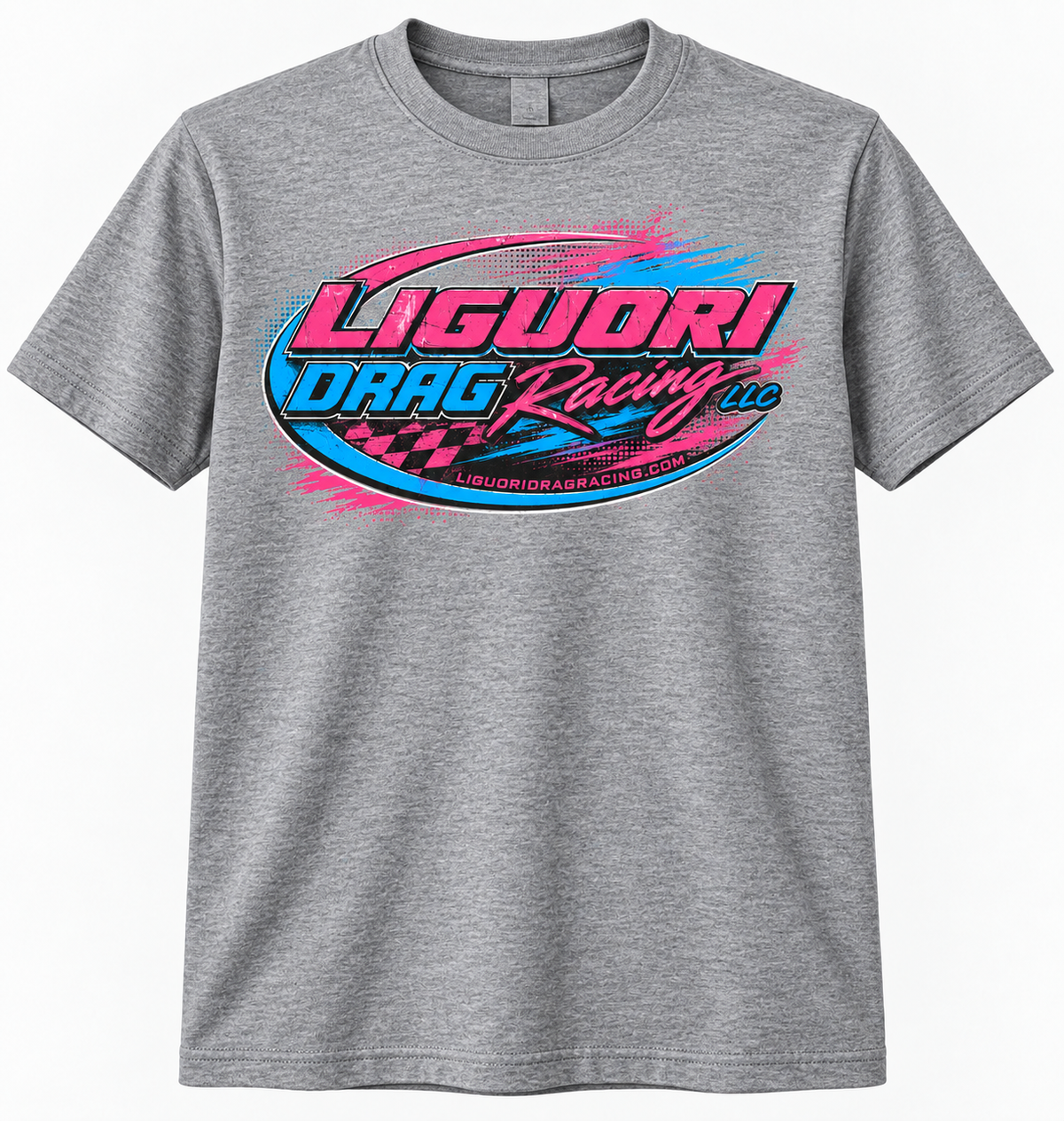 Liguori Drag Racing Pink & Blue T-Shirt