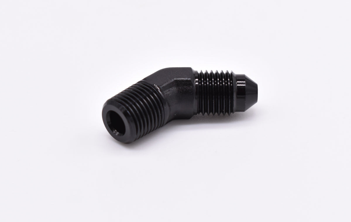 1/8" NPT Male to -3AN Male 45 Degree PN: 456173