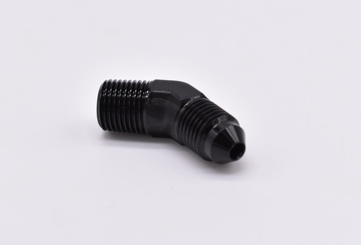 1/8" NPT Male to -3AN Male 45 Degree PN: 456173