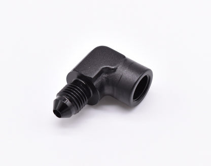 Female 1/8" NPT to -3AN Male Flare 90 Degree Adapter PN: 456182