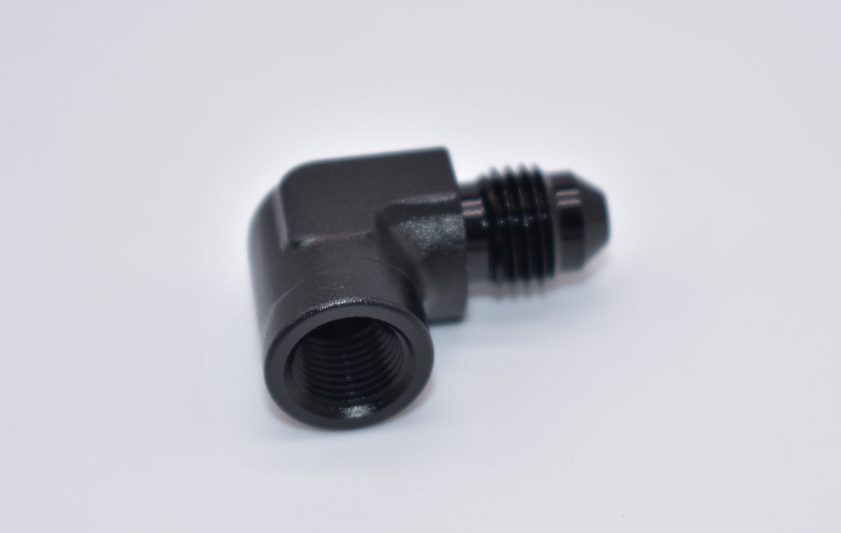 Female 1/8" NPT to -4AN Male 90 Degree Adapter PN: 456195