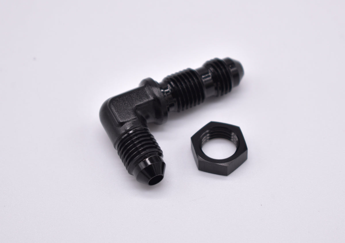 -4AN 90 Degree Bulkhead with Securing Nut PN: 456204