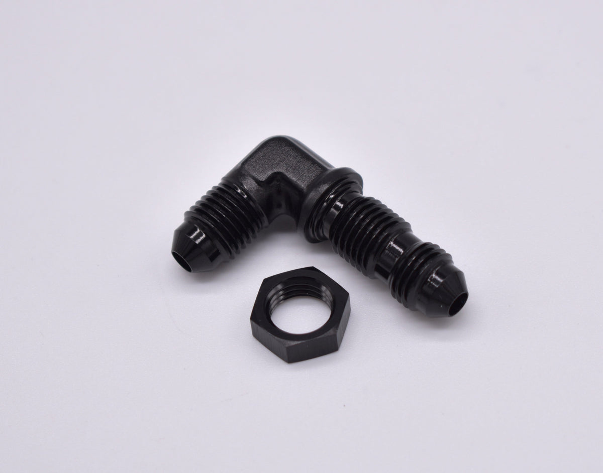 -4AN 90 Degree Bulkhead with Securing Nut PN: 456204