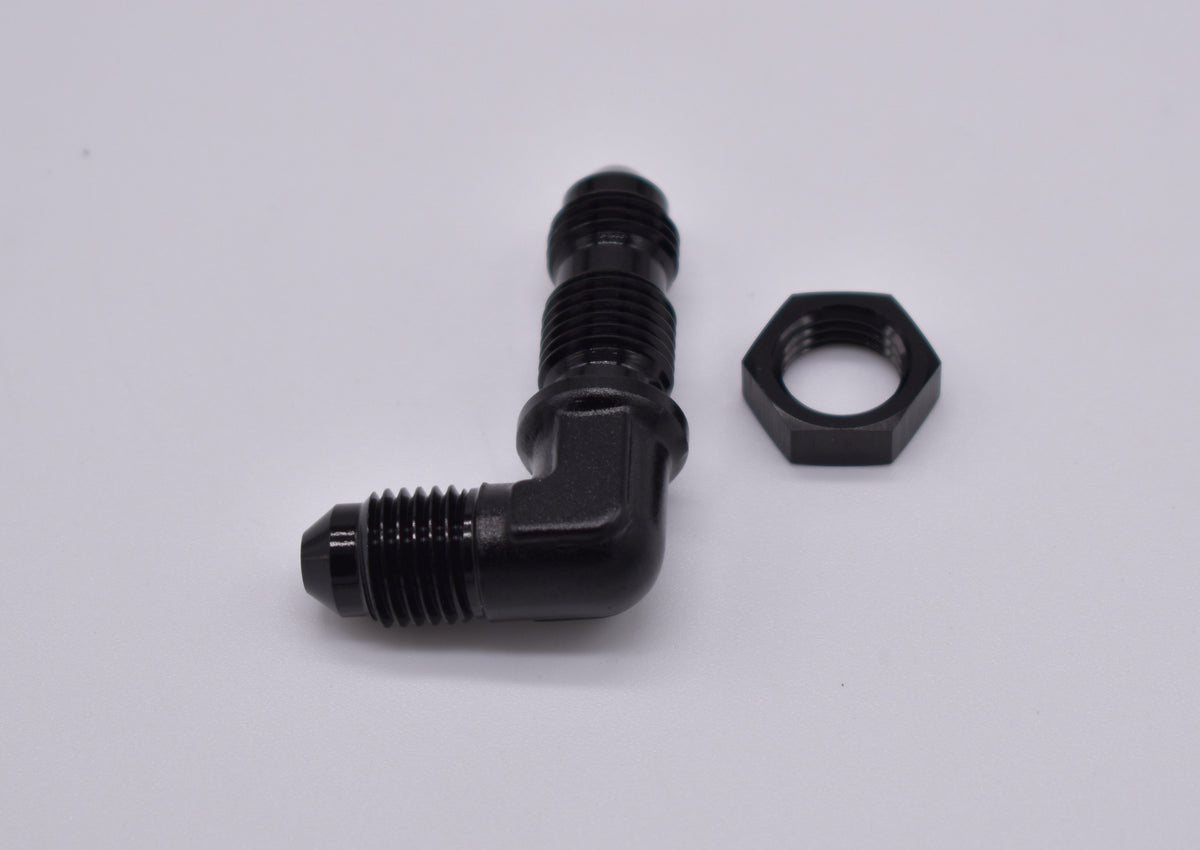 -4AN 90 Degree Bulkhead with Securing Nut PN: 456204