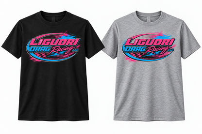 Liguori Drag Racing Pink & Blue T-Shirt