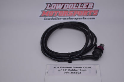 6 Ft Pressure Sensor Cable with 90* Rubber Boot PN: 356602