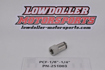 PCF-1/8"-1/4"  Female 1/8" NPT to 1/4" Tubing PN: 251003