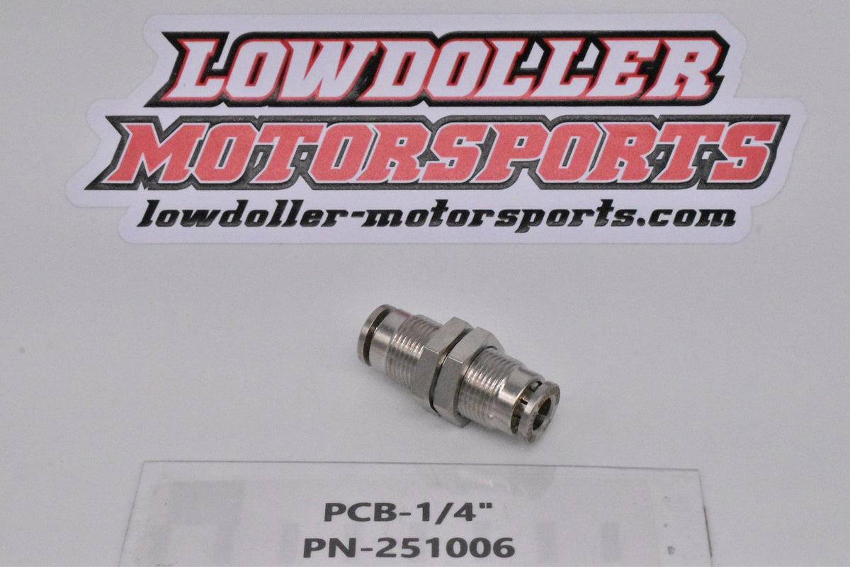PCB-1/4" Bulkhead Push Lock Fitting PN: 251006