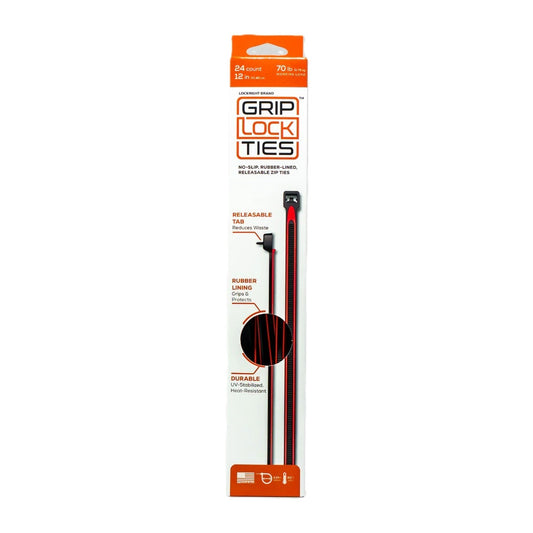 Zip Ties 12in Releasable Black / Red 24pk