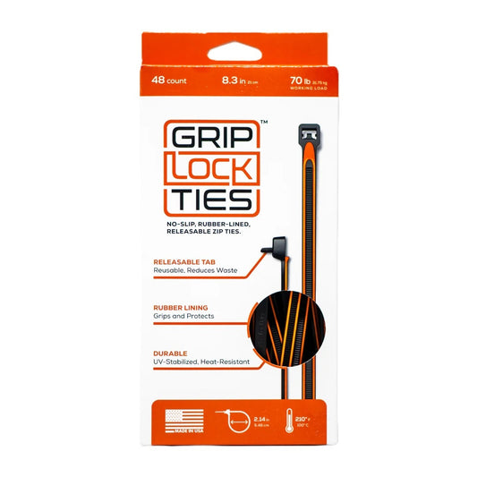 Zip Ties 8in Releasable Black / Orange 48pk