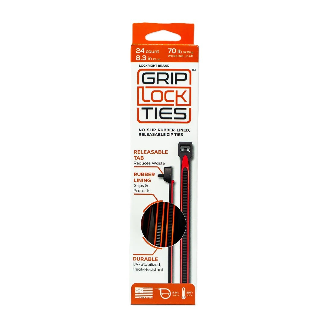 Zip Ties 8in Releasable Black / Red 24pk