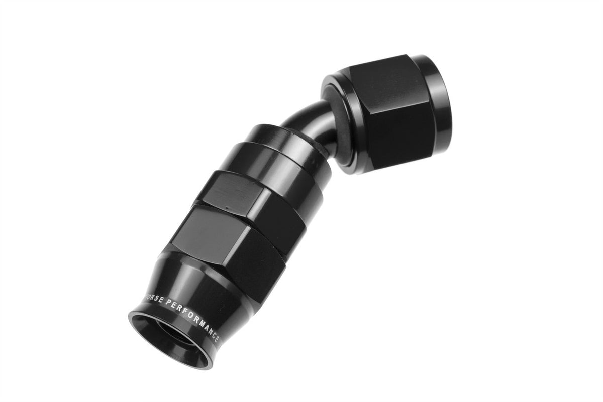 4AN 45 Degree PTFE Reusable Hose End Black