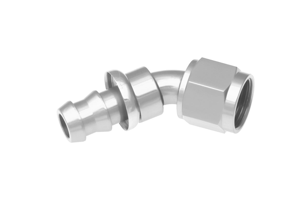 6AN 45 Degree AN Push Lock Hose End Clear