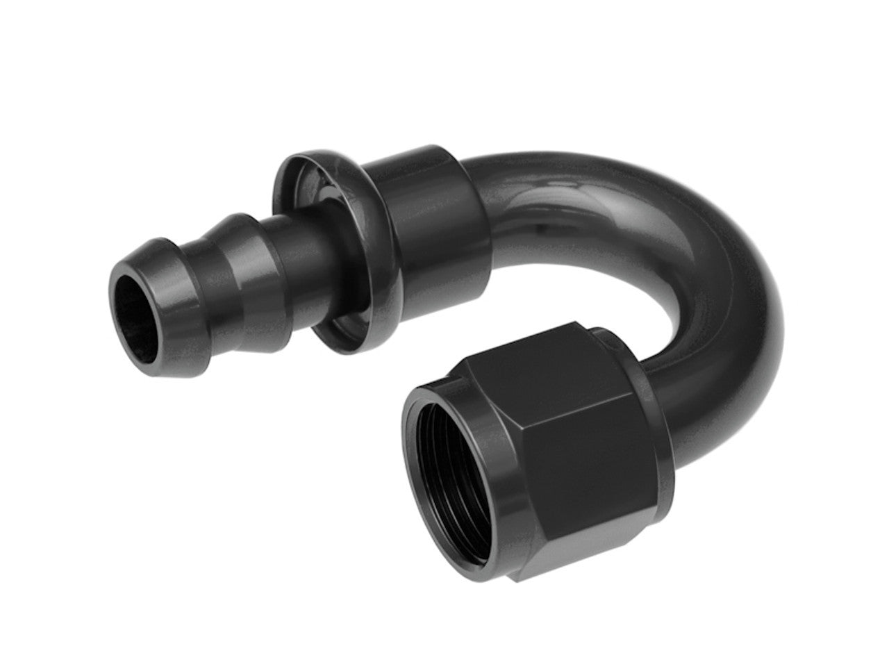 6AN Push Lock Hose End s- Black 180