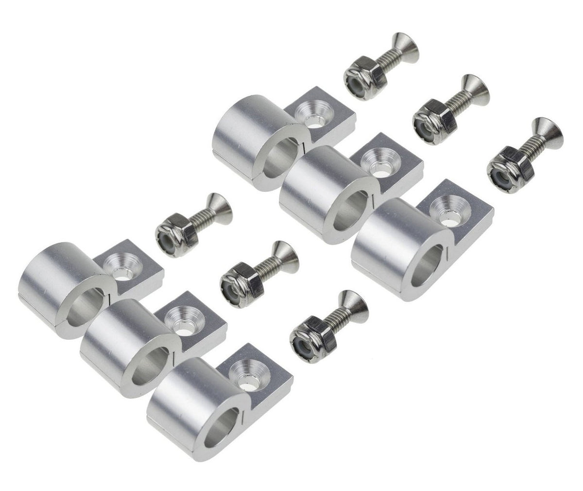 1/4in Polished Aluminum Line Clamps 6/pkg