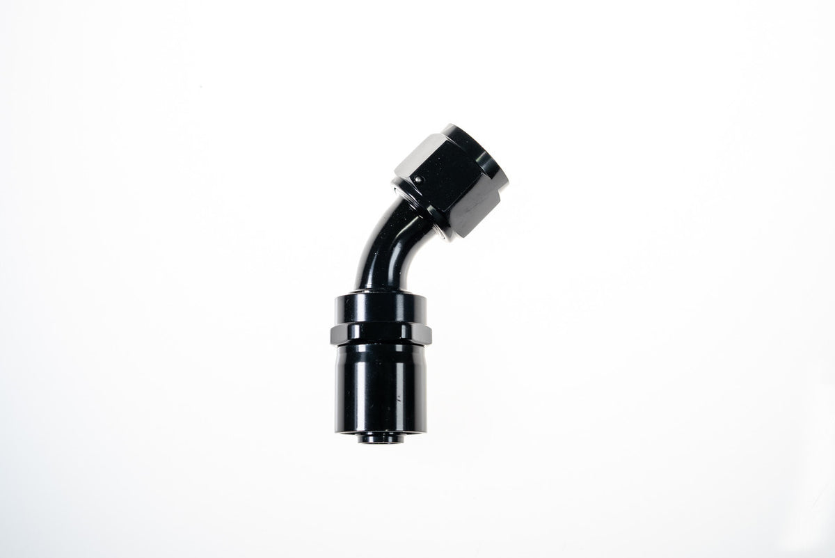 10AN 45 Degree Crimp Hose End Black