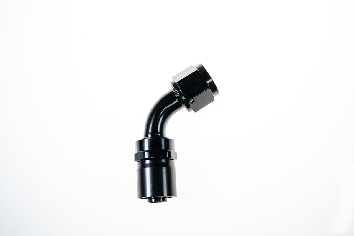 6AN 60Deg Crimp Hose End Black