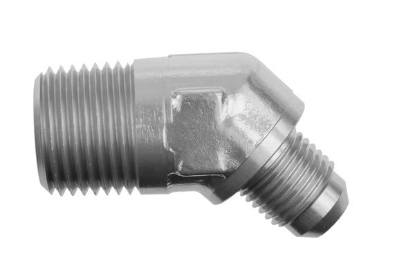 6AN 45Deg Male Adapter to 1/4in NPT Male