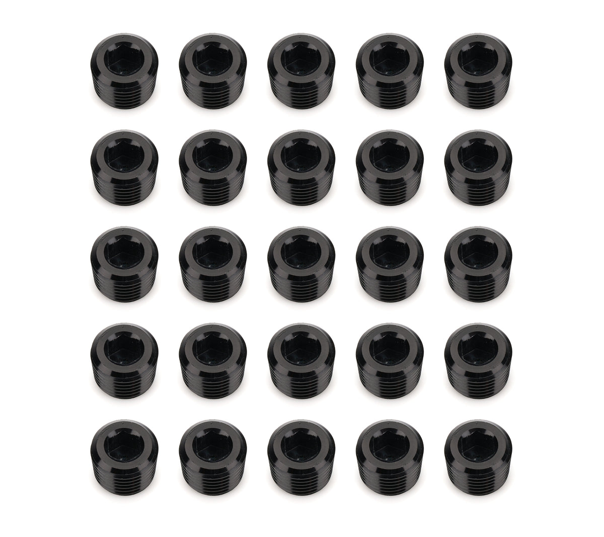 1/4in NPT Socket Head Pipe Plug 25/pkg Black